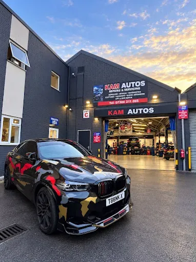 Car parked outside the Kam Autos workshop in Derby