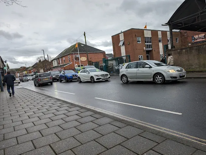 Pear Tree Road in Derby with parked cars
